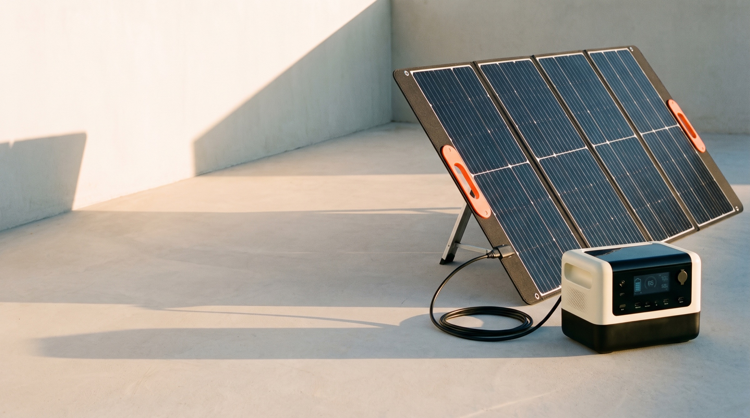 NexvoGrid katlanabilir solar panel, güneş altında Pro700’ü şarj ederken